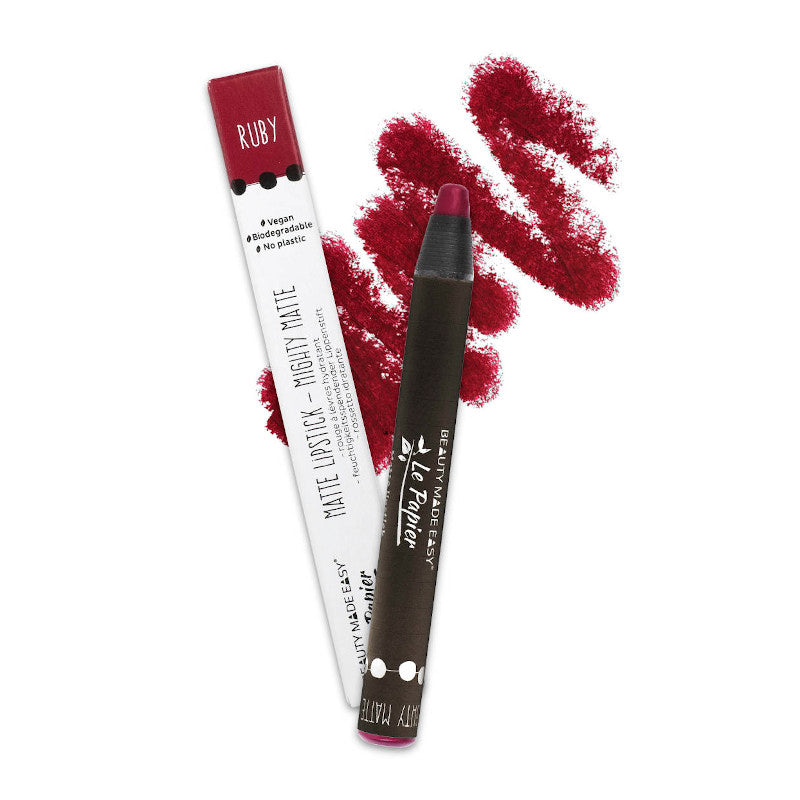 BEAUTY MADE EASY Le Papier Mighty Matte Lippenstift, Ruby