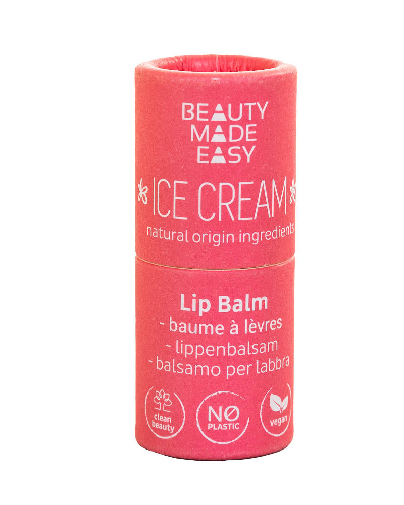 BEAUTY MADE EASY Paper Tube Lip Balm, Ice Cream