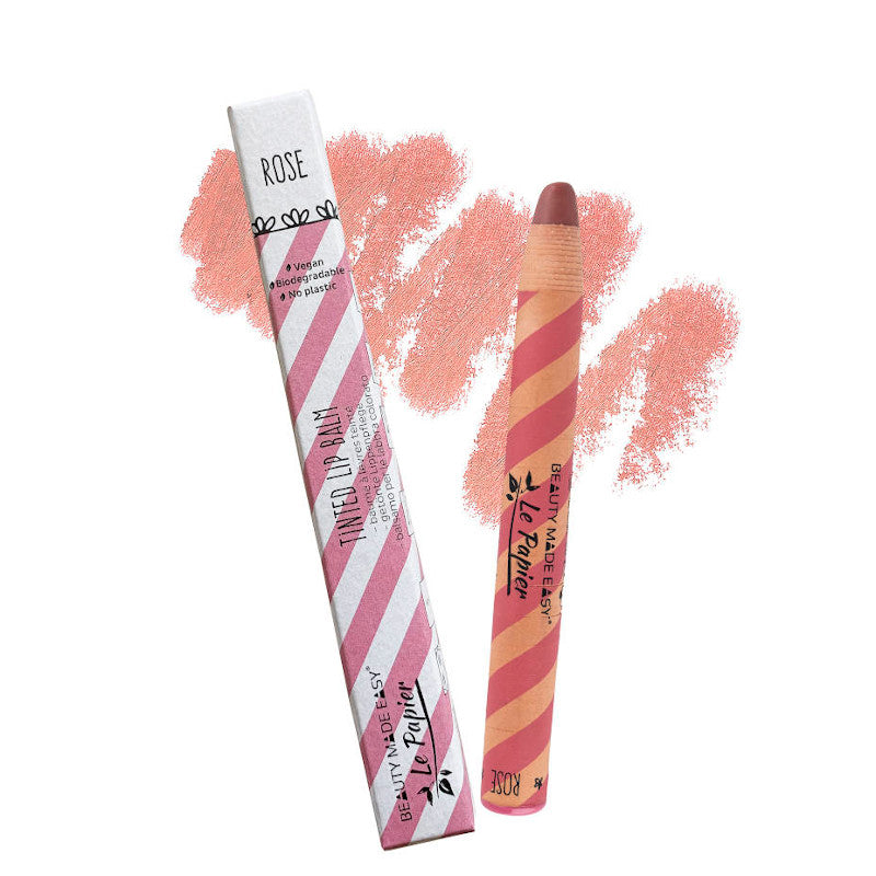 BEAUTY MADE EASY Le Papier Tinted Lip Balm, Rose. Vegane Lippenfarbe aus Dänemark.