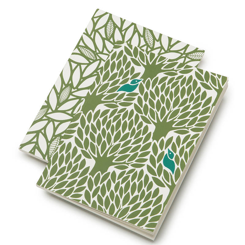 GYLLSTAD STUDIO Notizbücher (2 Pack), Gömställe & Bladverk, grün