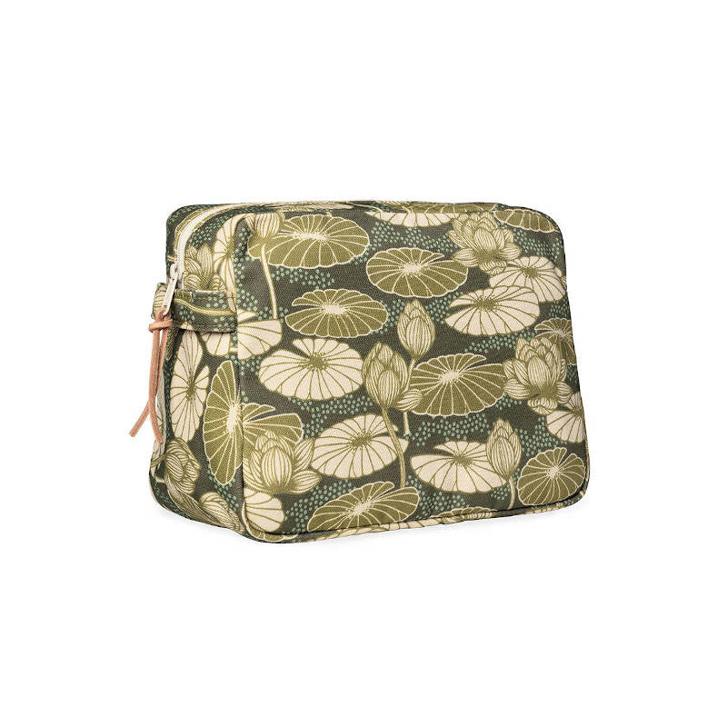 GYLLSTAD STUDIO Kosmetiktasche XL, Lotus, grün, aus Bio-Baumwolle.