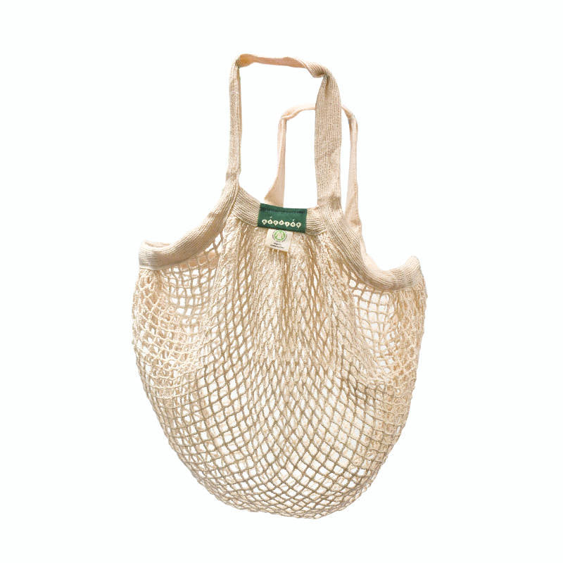 KEEPJAR Netztasche/Einkaufstasche aus Bio-Baumwolle mit kurzen Tragengriffen, natur