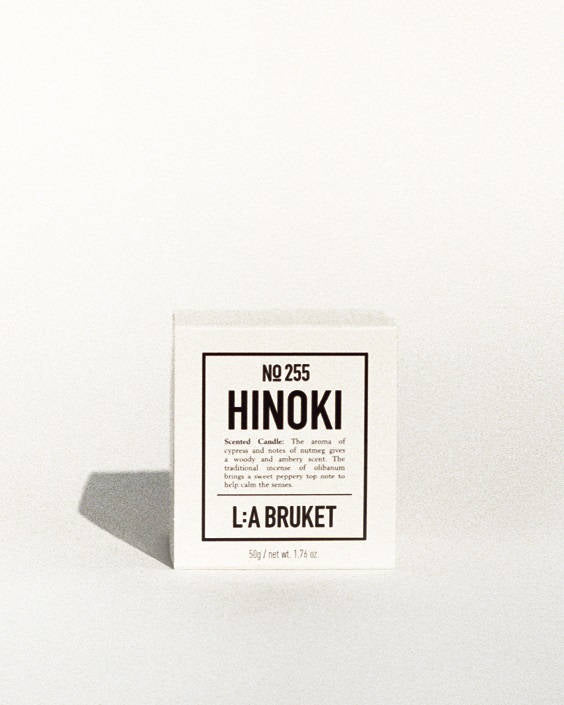 L:A BRUKET No 255 Candle Hinoki / Duftkerze Hinoki, box
