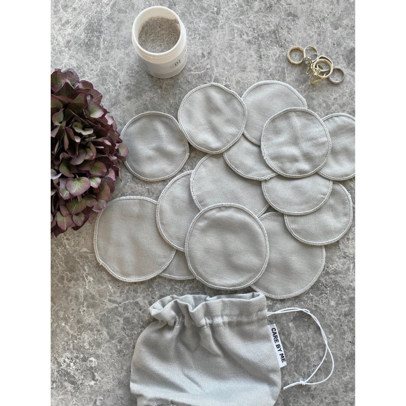 CARE BY ME Wiederverwendbare Make Up-Pads aus Bio-Baumwolle, hellgrau, 16 Stück