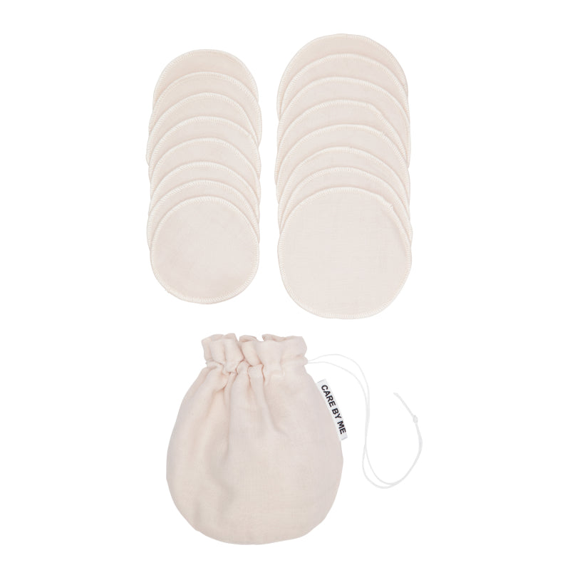 CARE BY ME Wiederverwendbare Make Up-Pads aus Bio-Baumwolle, puder, 16 Stück