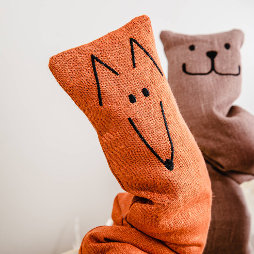TERRIBLE TWINS Friends, Wärmekissen aus Leinen mit Tiermotiv