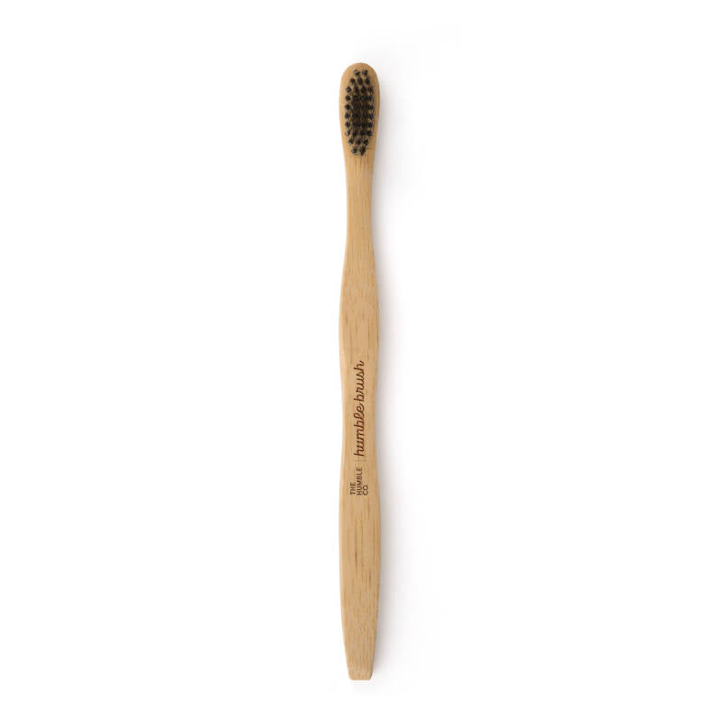 THE HUMBLE CO The Humble Brush. Zahnbürste aus Bambus, Mittel. Schwarz.