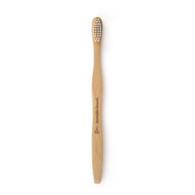 THE HUMBLE CO The Humble Brush. Zahnbürste aus Bambus, Mittel. Weiß.