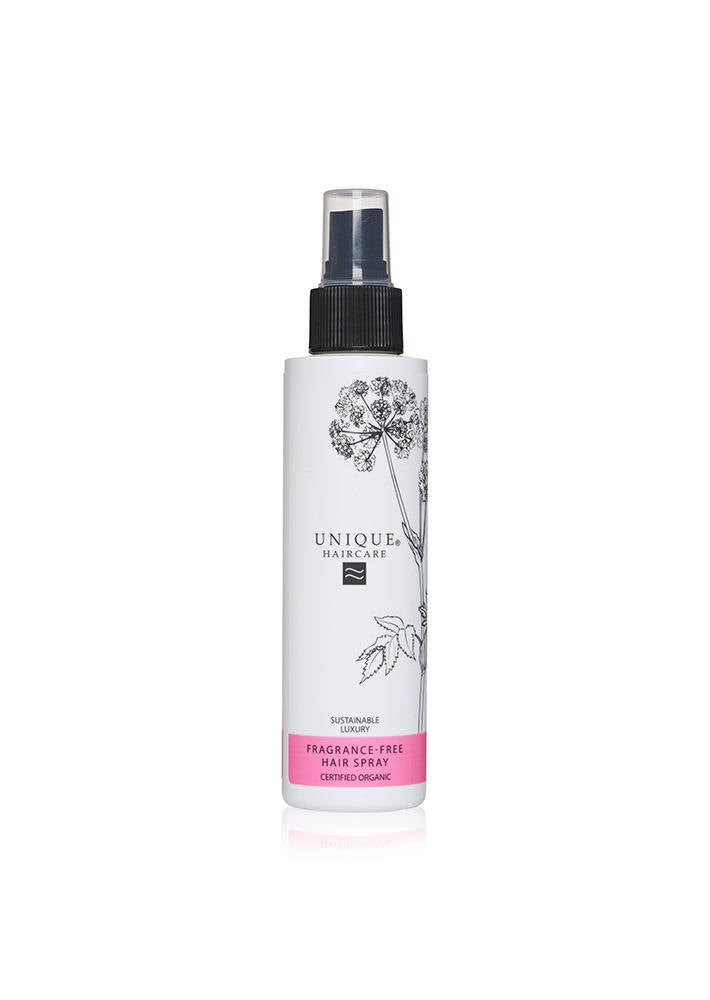 Unique Beauty Haircare, fragrance free hairspray, natürliche Haarpflege aus Dänemark