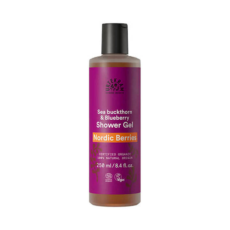 URTEKRAM Nordic Berries Shower Gel, Sea Buckthorn & Blueberry, 250 ml