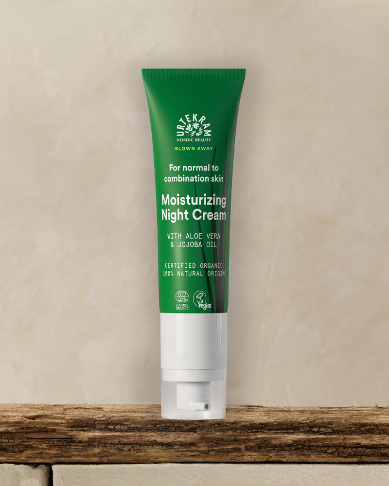 URTEKRAM Moisturizing Night Cream with Aloe Vera & Jojoba Oil, Wild Lemongrass
