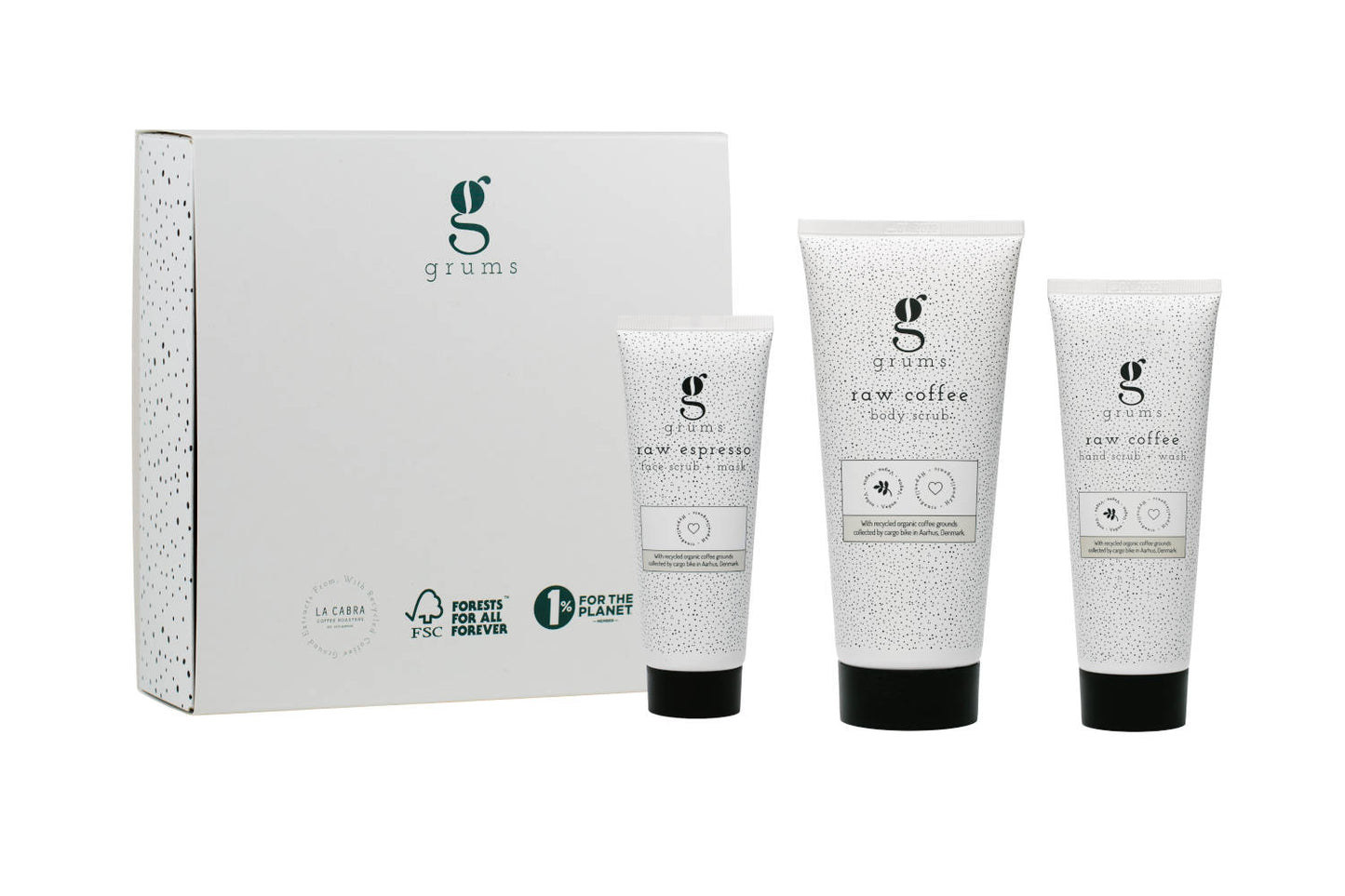 GRUMS The Scrub Box (face scrub + body scrub + hand scrub)
