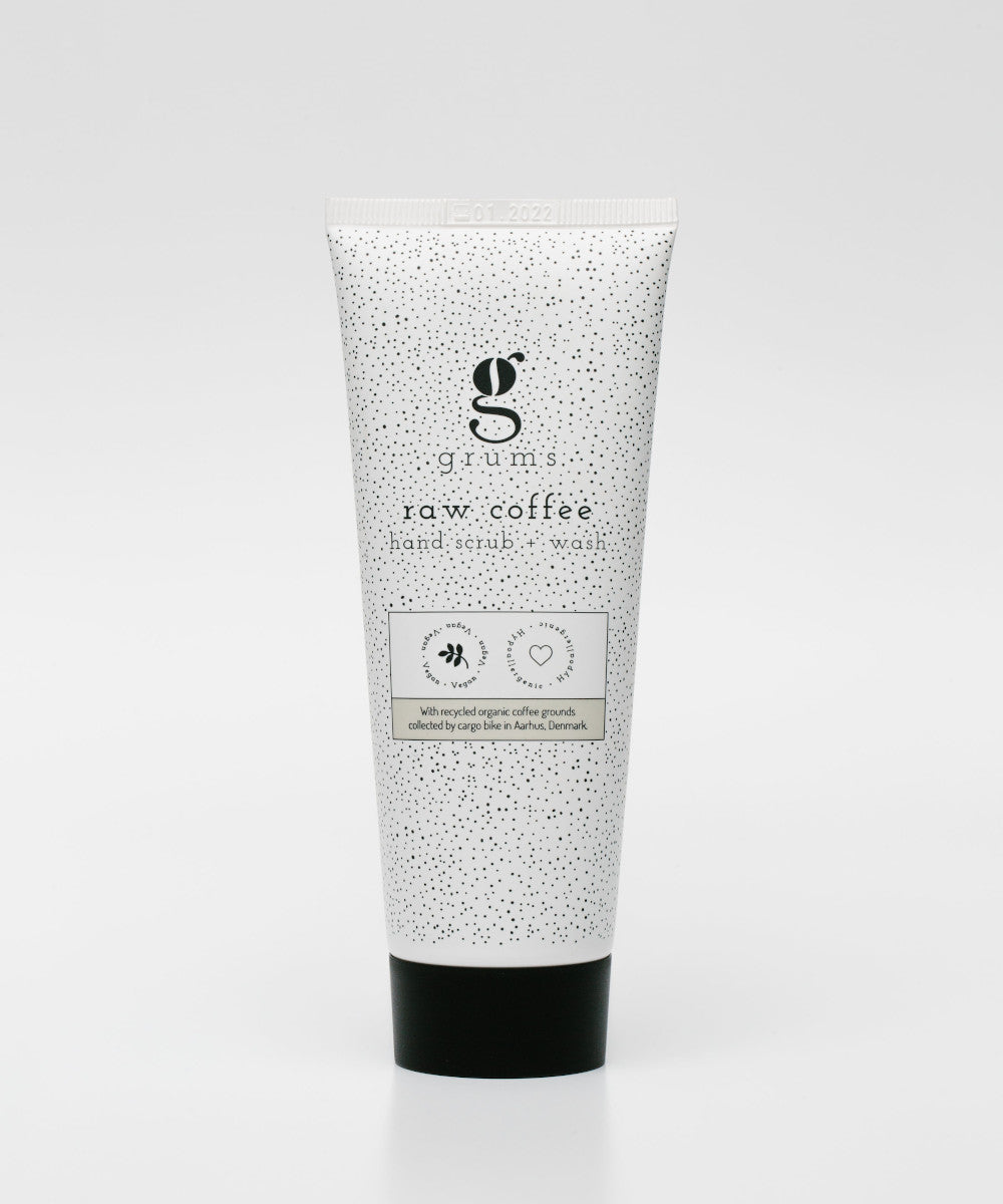 GRUMS Raw Coffee Hand Scrub + Wash, Handpeeling + Seife