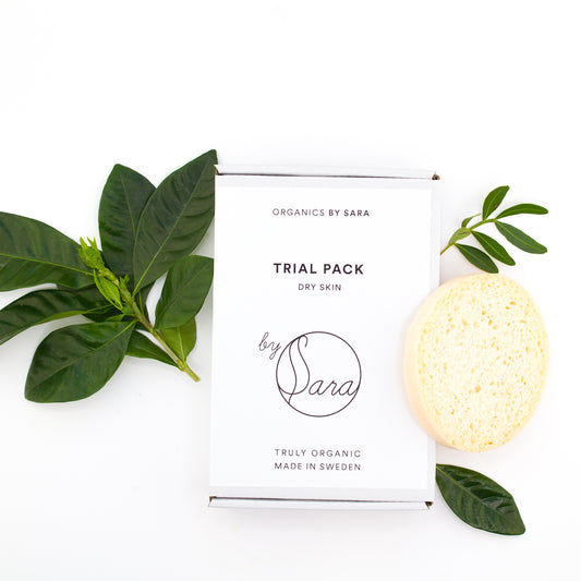 Organics by Sara, Testpaket mit Hautpflegeprodukten für trockene Haut 