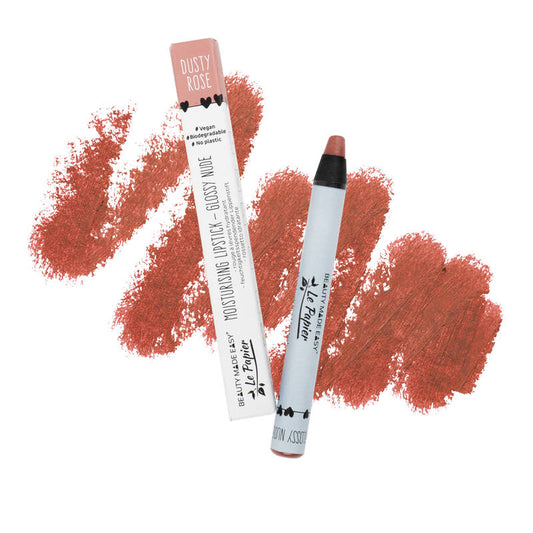 BEAUTY MADE EASY Le Papier Moisturizing Lipstick - Glossy Nudes - Dusty Rose, swatch