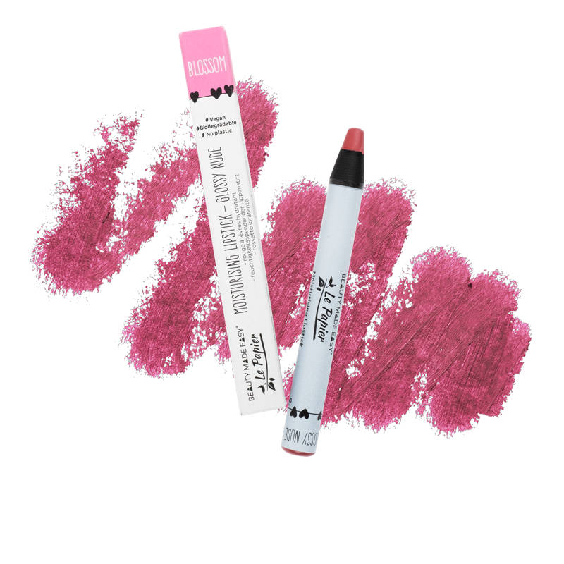 BEAUTY MADE EASY Le Papier Moisturizing Lipstick - Glossy Nudes - Blossom, swatch