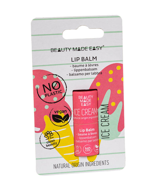 BEAUTY MADE EASY Paper Tube Lip Balm, Ice Cream  
