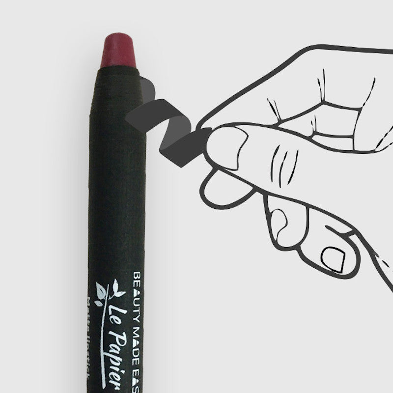 BEAUTY MADE EASY Le Papier Mighty Matte Lippenstift, Ruby, how to use