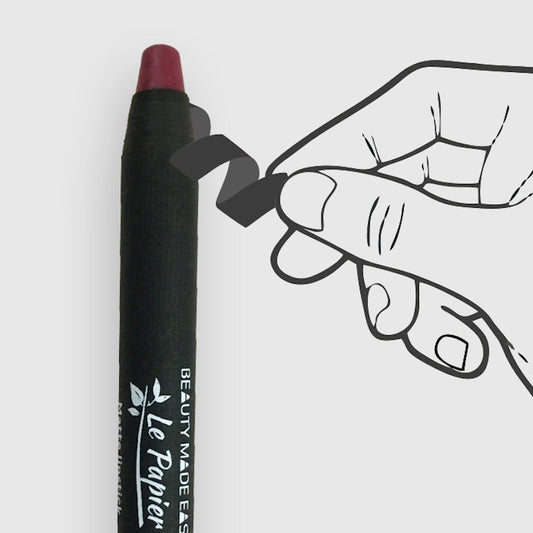 BEAUTY MADE EASY Le Papier Mighty Matte Lippenstift, Ruby, how to use