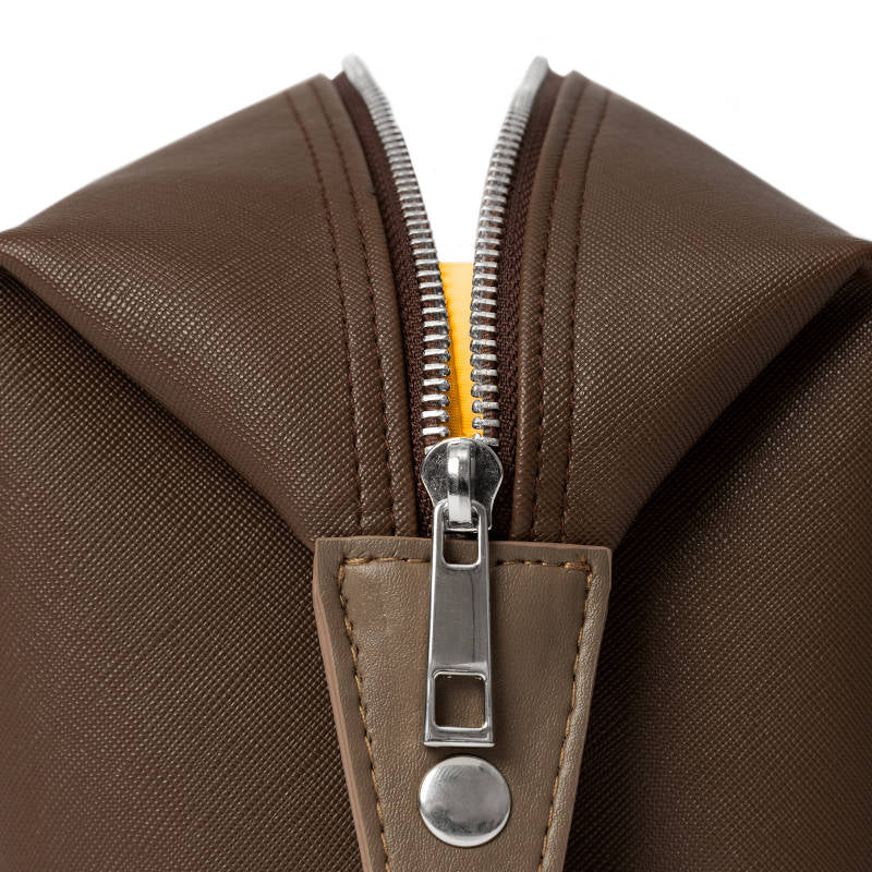 BON VOY Staycation Toiletry Bag Small / Kulturtasche, klein, braun + gelb