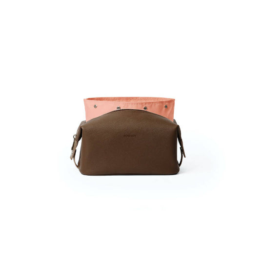 BON VOY Weekend Toiletry Bag Medium / Kulturtasche, medium, braun + pink