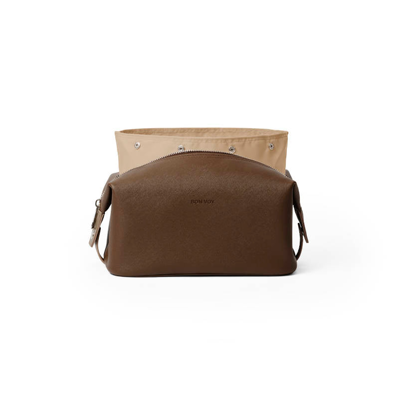 BON VOY Weekend Toiletry Bag Medium / Kulturtasche, medium, braun + beige