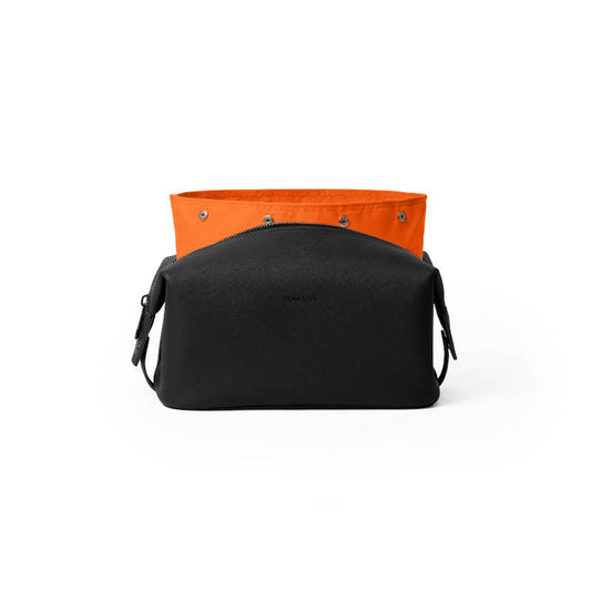 BON VOY Staycation Toiletry Bag Small / Kulturtasche, klein, schwarz + orange