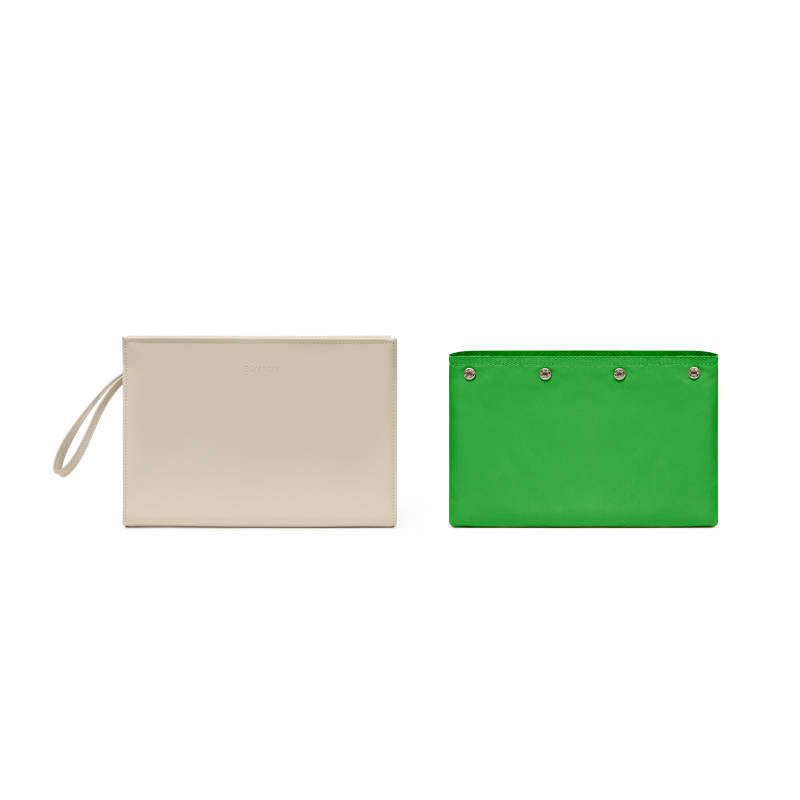 BON VOY Everyday Pouch / Clutch, beige + grün