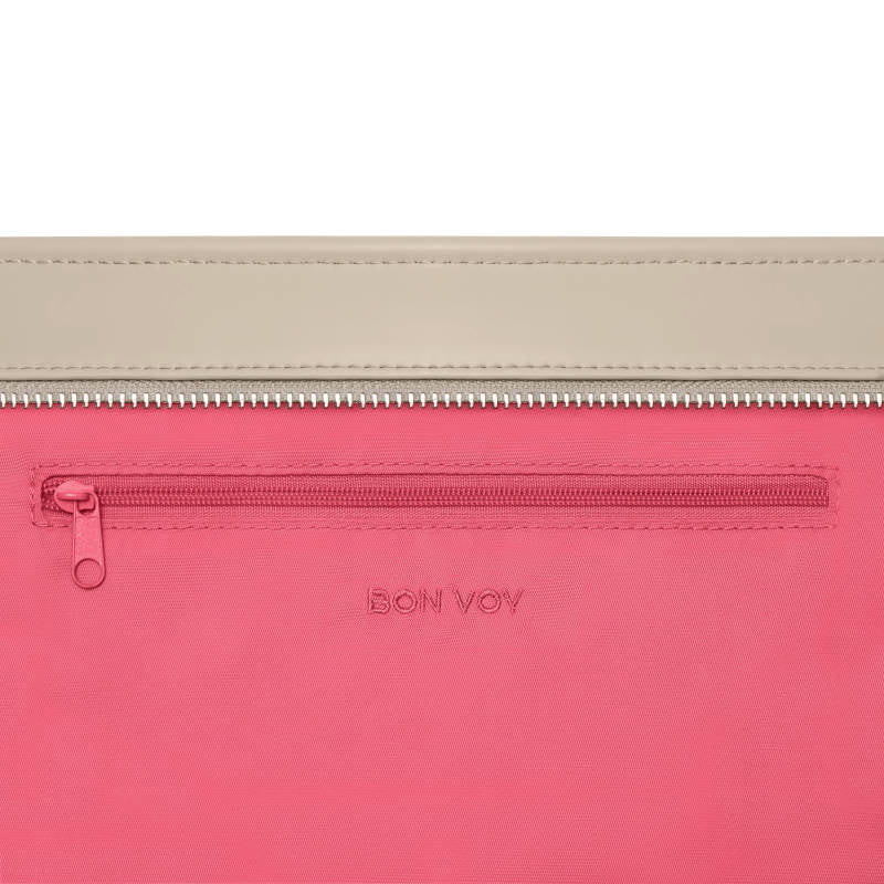BON VOY Everyday Pouch / Kulturtasche, beige + pink