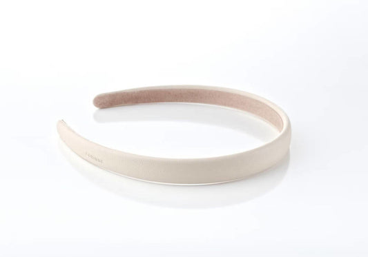 CORINNE Haarreif aus veganem Leder, schmal, cream  