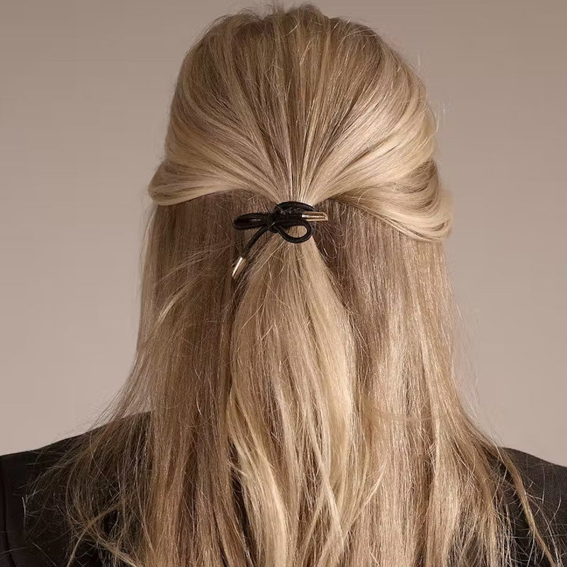 CORINNE Haargummi, Bow Metal Plain, schwarz 