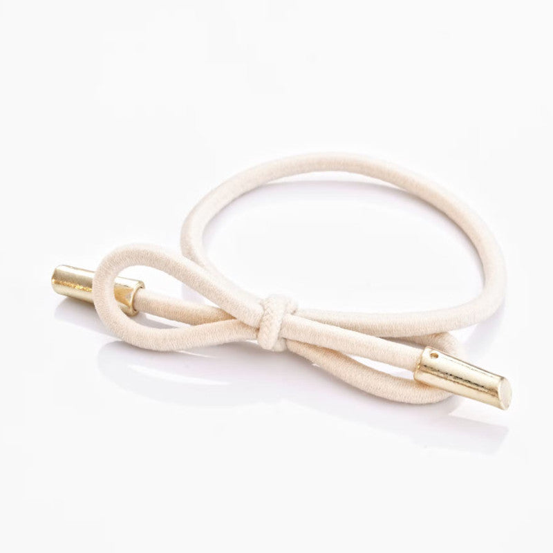 CORINNE Haargummi, Bow Metal Plain, cream