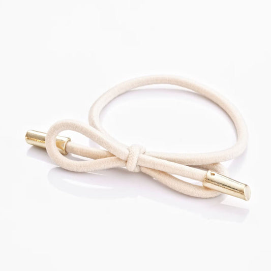 CORINNE Haargummi, Bow Metal Plain, cream