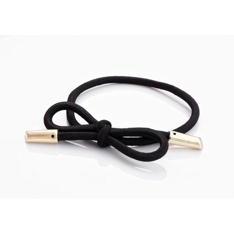 CORINNE Haargummi, Bow Metal Plain, schwarz 