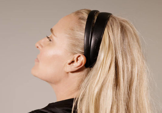 CORINNE Haarreif aus veganem Leder, breit, schwarz