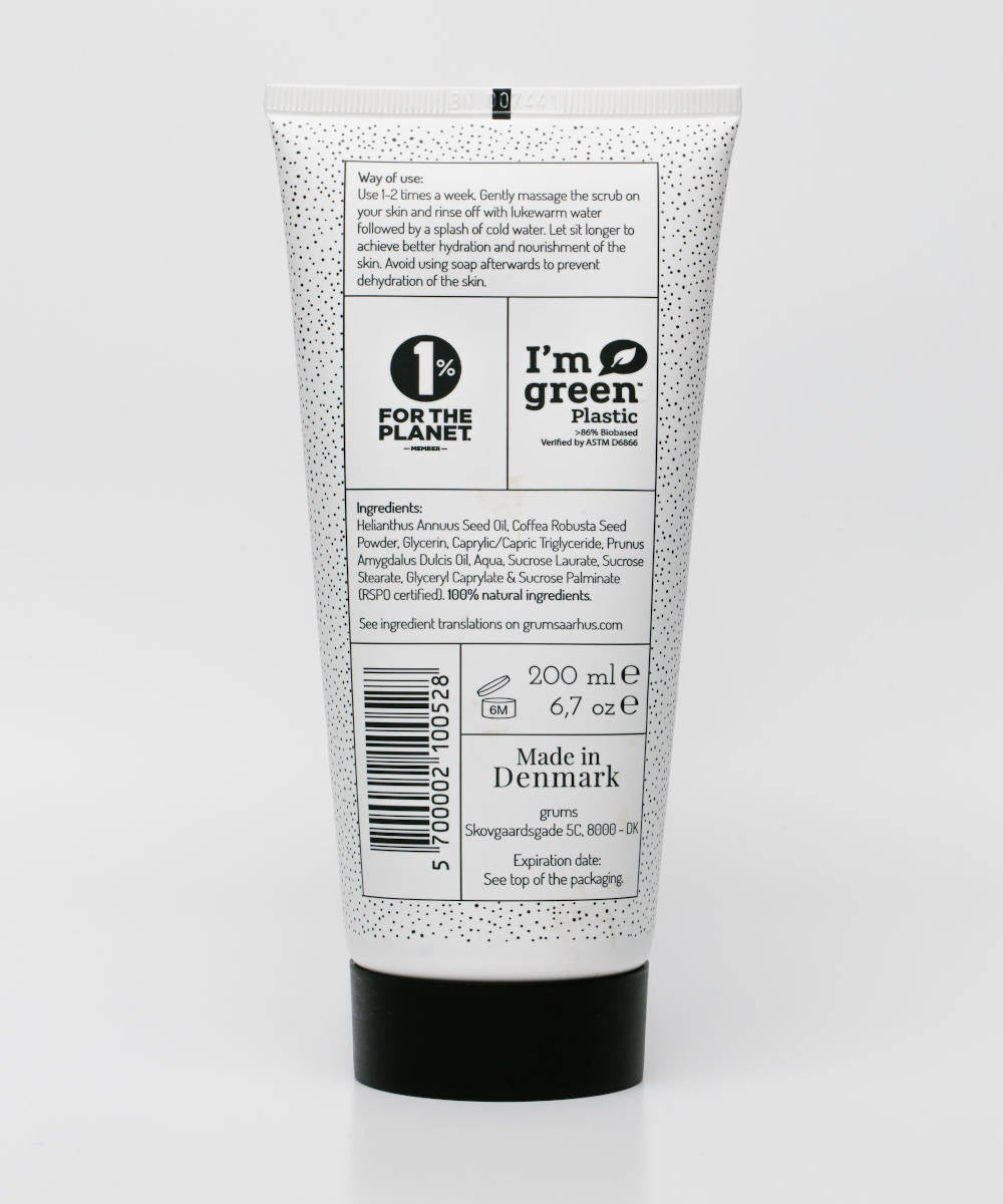GRUMS Raw Coffee Body Scrub / Körperpeeling, Rückseite