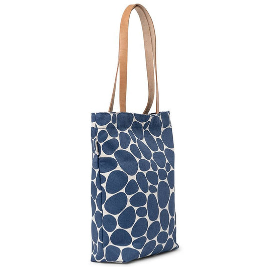 GYLLSTAD STUDIO Schultertasche, Stenar, blau & weiß, aus Bio-Baumwolle