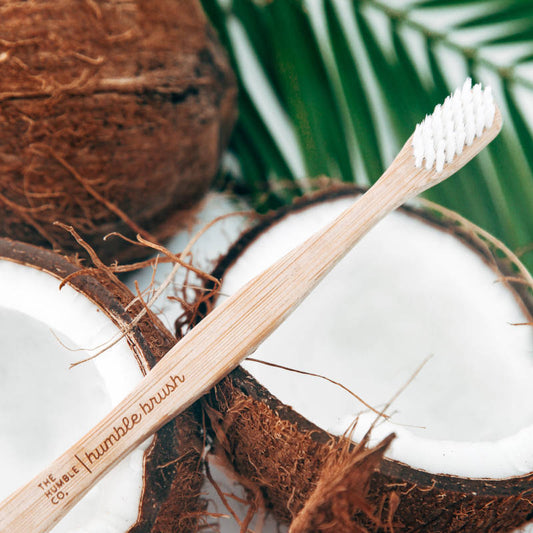 Humble tooth brush and coconut