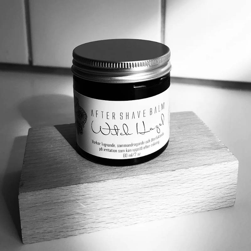 KALIFLOWER ORGANICS After Shave Balm Witch Hazel & Sage. Black & White photo.