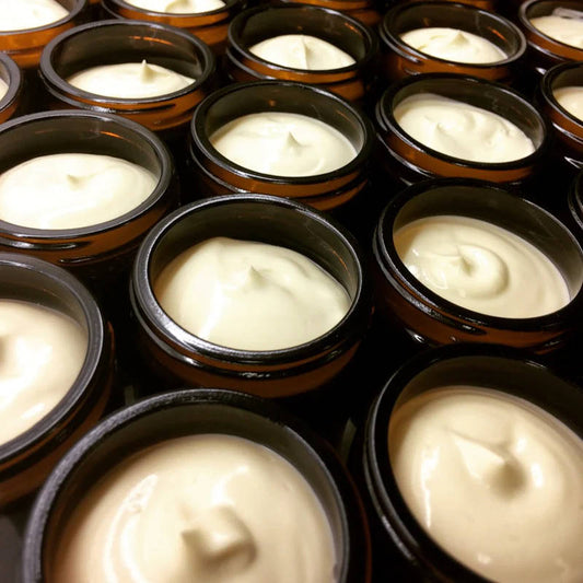 KALIFLOWER ORGANICS After Shave Balm Witch Hazel & Sage, open jars