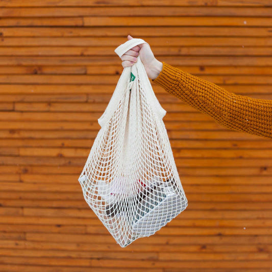 KEEPJAR Netztasche/Einkaufstasche aus Bio-Baumwolle mit kurzen Tragengriffen, natur
