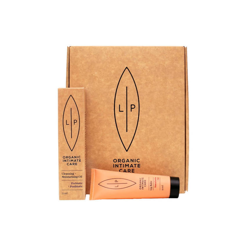 LIP INTIMATE CARE Geschenkset: Cleansing + Moisturising Oil Prebiotic + Postbiotic & Lip Balm
