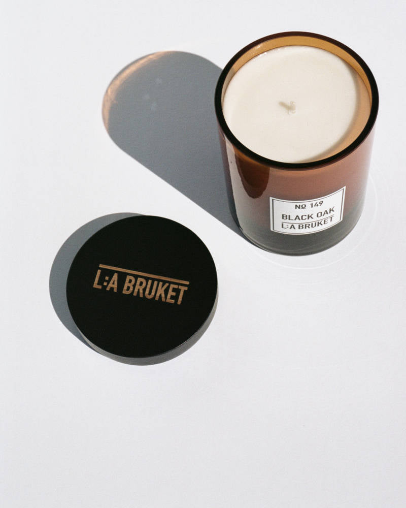 L:a Bruket no 149 Candle Black Oak, Glass with wooden lid