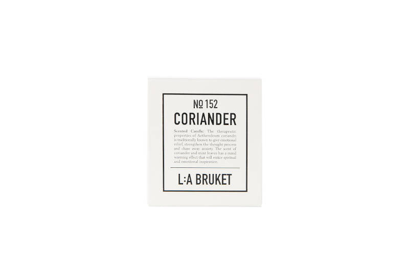 L:A BRUKET no 152 Scented Candle Coriander, Duftkerze Koriander, klein