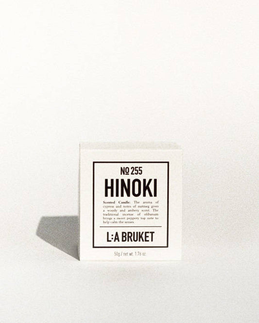 L:A BRUKET No 255 Candle Hinoki / Duftkerze Hinoki, box