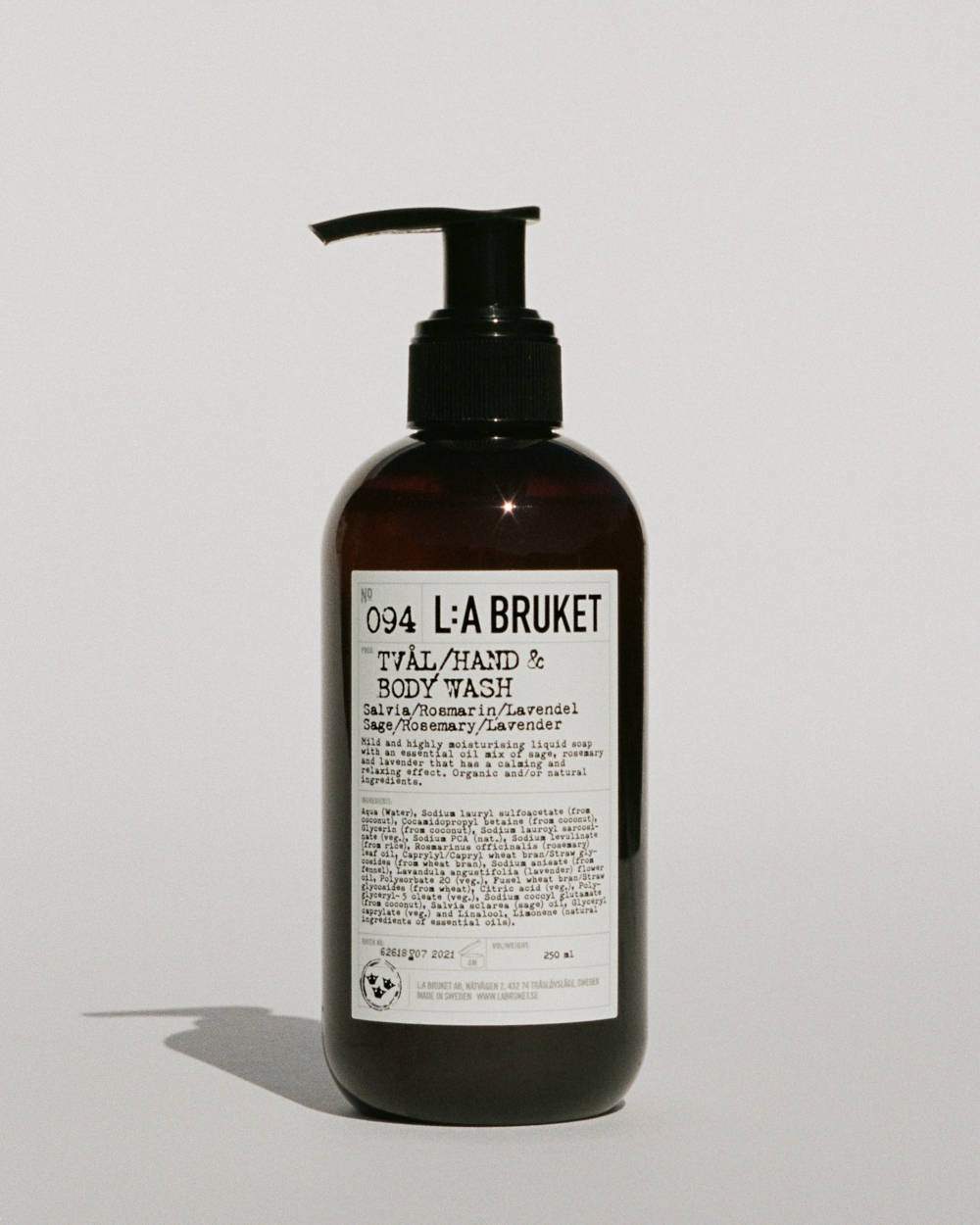 L:A BRUKET No 094 Liquid Soap Sage/Rosemary/Lavender, Flüssige Seife Salbei/Rosmarin/Lavendel, 240 m