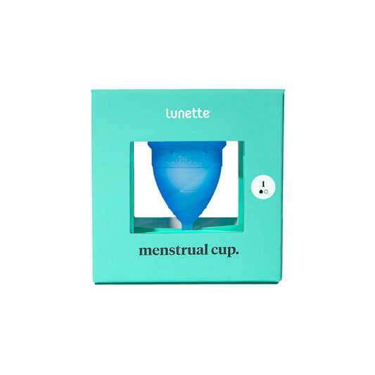 LUNETTE Menstruationskappe, Blau Modell 1, with box