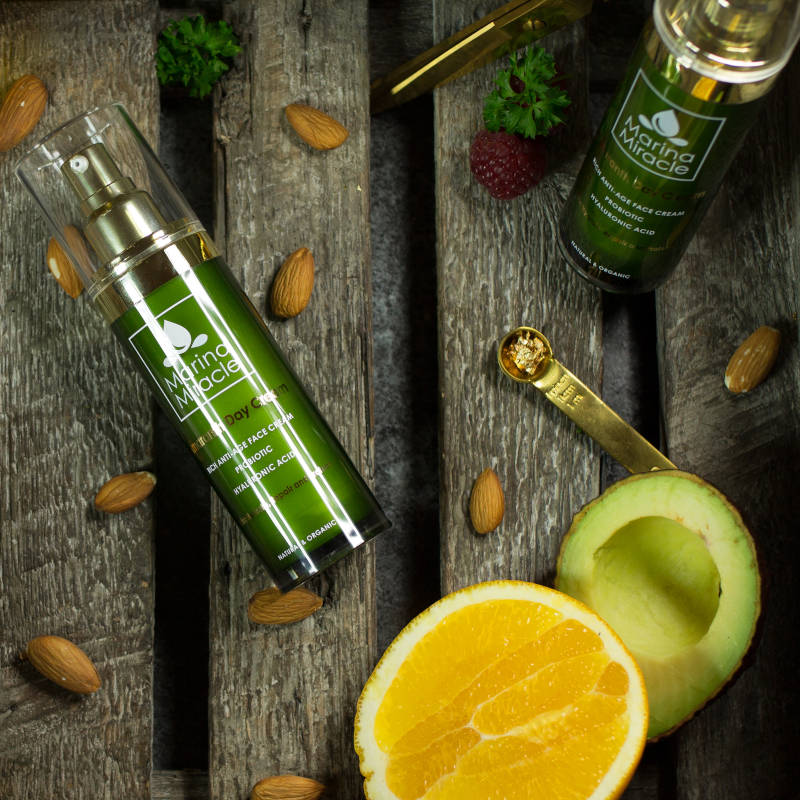 MARINA MIRACLE Amaranth Day Creme, Tagespflege, Flasche + Früchte