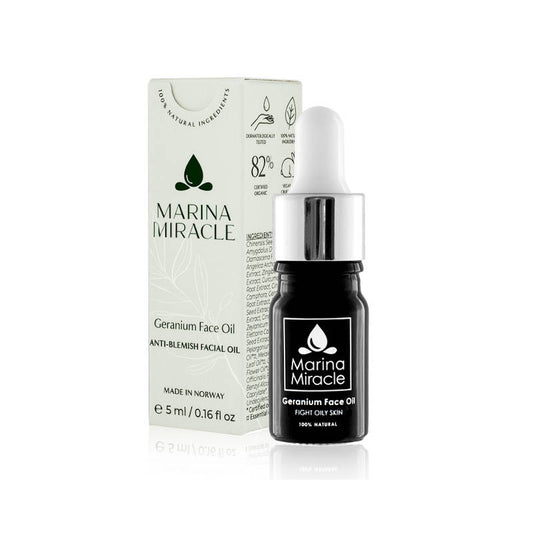 MARINA MIRACLE Geranium Face Oil, Gesichtsöl gegen unreine Öl (Acne fight Serum) Travel Size / Probiergröße