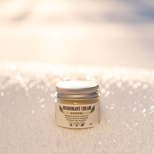 NATURLIG DEO Deocreme duftfrei, Glasgefäß im Schnee